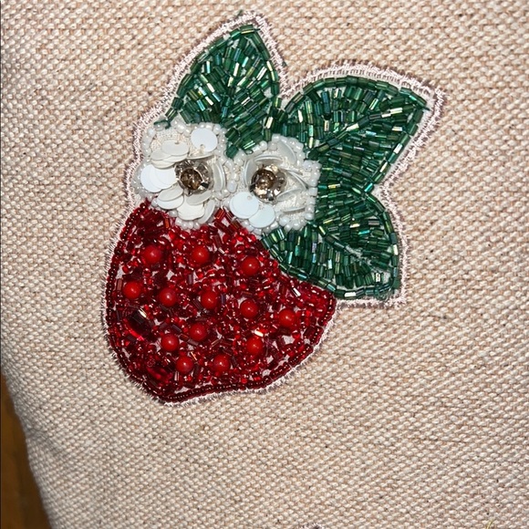 Beaded Red Strawberry🍓Tote Bag - Picture 2 of 3